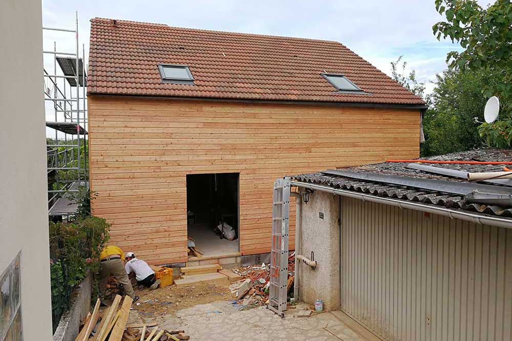 rénovation maison avec extérieur en bois dans l'Esonne